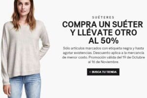 H&M: Compra un sueter y llevate otro al 50% de descuento