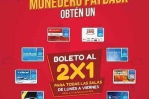 Cinemex: 2×1 de Lunes a Viernes con Payback o Invitado especial