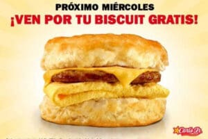 Carls Jr: biscuits de salchicha gratis 6 de abril
