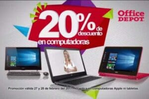 Office Depot: 20% de descuento en computadoras, celulares, pantallas, discos duros y mas