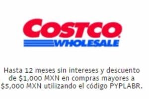 Costco: cupón de $1,000 de descuento + 12 meses sin intereses con Paypal
