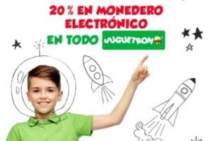 Juguetron: promoción día del niño 20% en monedero y 6 meses sin intereses