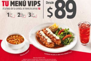 Vips: nuevo menú comidas completas desde $89 pesos