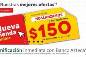 Elektra: cupón de $150 de descuento al 8 de octubre 2017