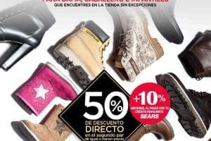 Sears: 50% de descuento en segunda compra de Botas y Botines