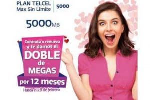 Promoción Telcel El amor está en la Red  Contrata o renueva y recibe el Doble de Megas