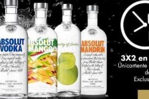 Bodegas Alianza: Ofertas Flash 3×2 en Vodka Absolut al 16 de marzo