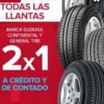 Famsa 2x1 en llantas Euzkadi, Continental y General Tire