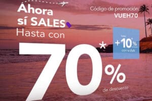 Volaris: hasta 70% de descuento + 10% adicional en vuelos con V.Club