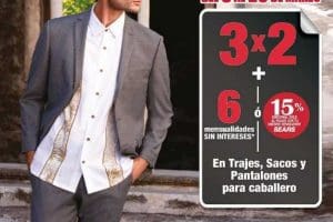 Sears: 3×2 en trajes, sacos y pantalones para caballero
