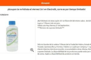 7 Eleven: 2×1 en Electrolit descargando cúpon en Dcoupon