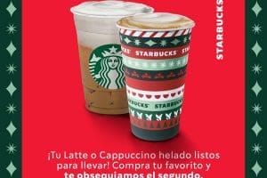 Starbucks: 2×1 en lattes y capuccinos del 23 al 26 de noviembre 2020