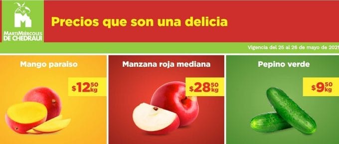 Ofertas Chedraui frutas y verduras 25 y 26 de mayo 2021