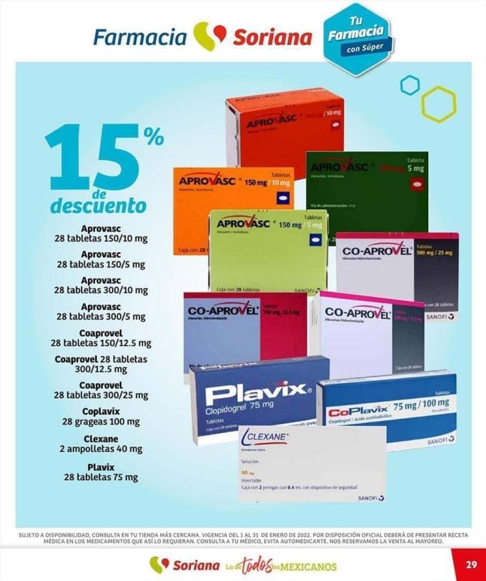 Folleto Soriana ofertas de farmacia y salud 1 al 31 de enero 2022 30 soriana folleto farmacia 2022 29