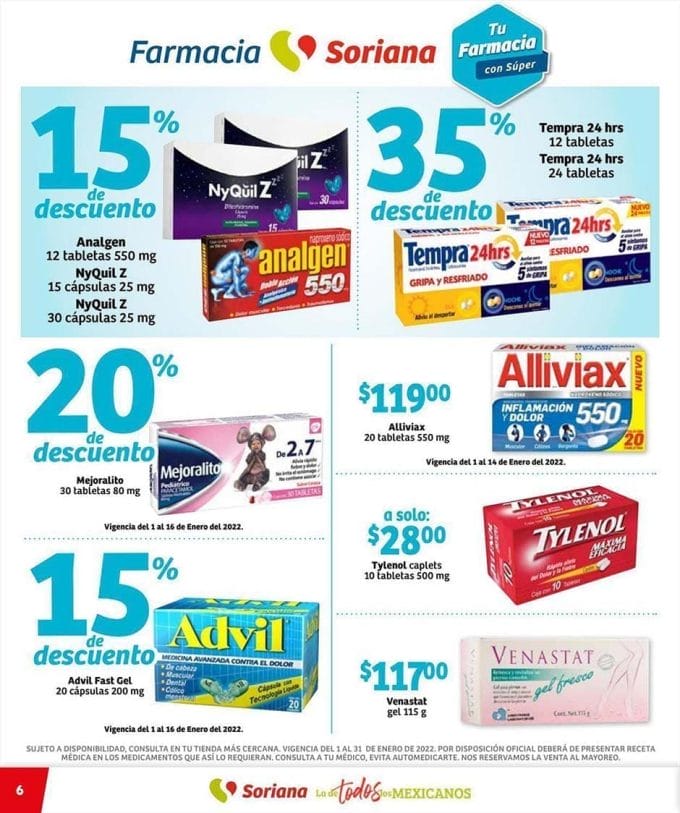 Folleto Soriana ofertas de farmacia y salud 1 al 31 de enero 2022 7 soriana folleto farmacia 2022 6 1