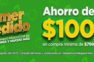 Cupón Bodega Aurrera $100 de Bonificación en la compra mínima de $799