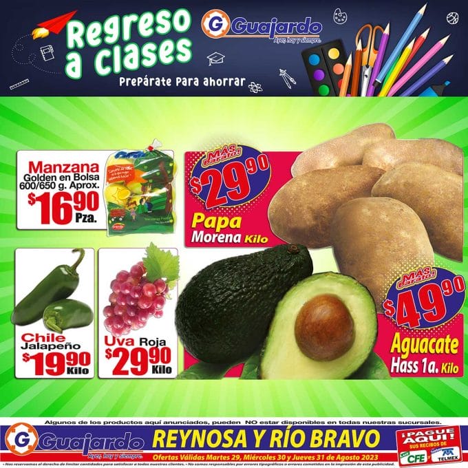Ofertas Súper Guajardo frutas y verduras 29 al 31 de agosto 2023