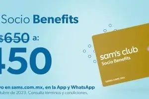 Sams Club: Membresía Benefits + complementaria por $450