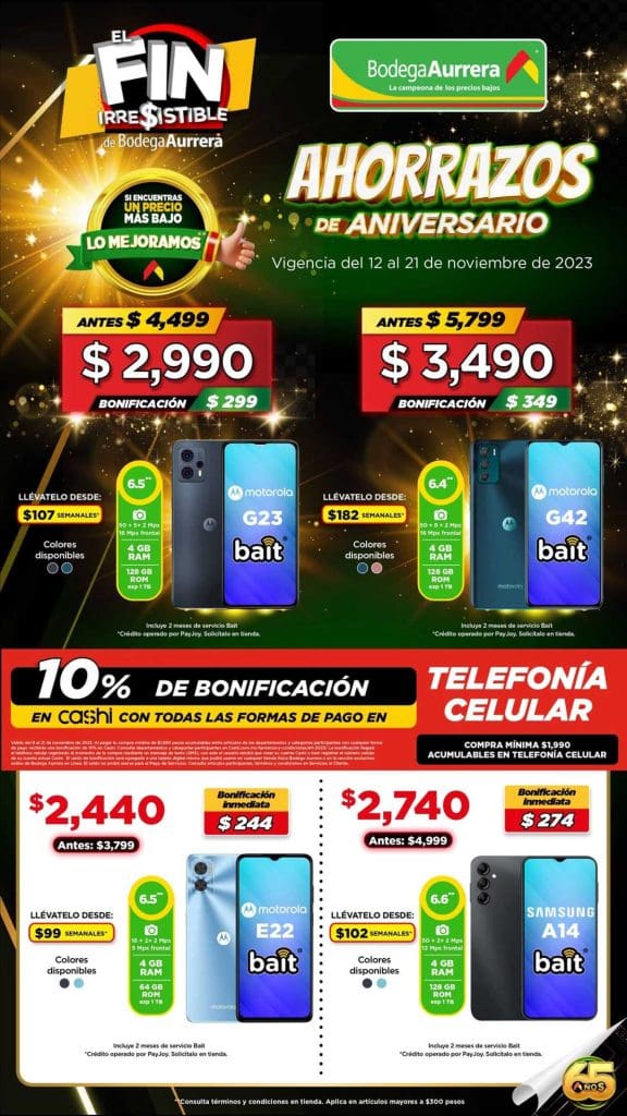 Folleto Buen Fin Irresistible Bodega Aurrera 2023: Ofertas en Celulares 2 buen fin bodega aurrera 2023 celulares