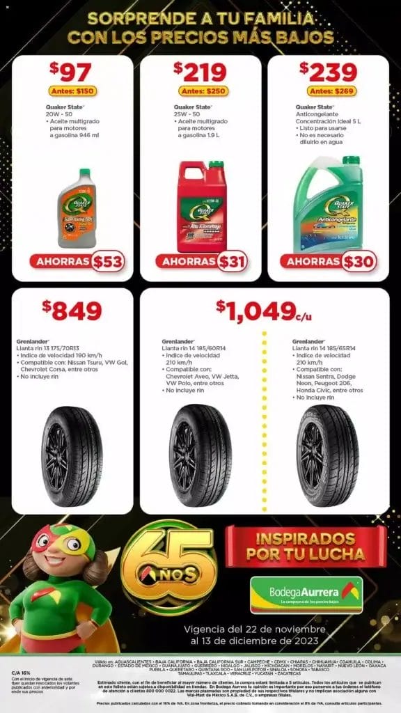 Folleto Bodega Aurrerá 65 Años Inspirados por tu Lucha al 13 de diciembre 2023 18 folleto bodega aurrera 65 anos 17