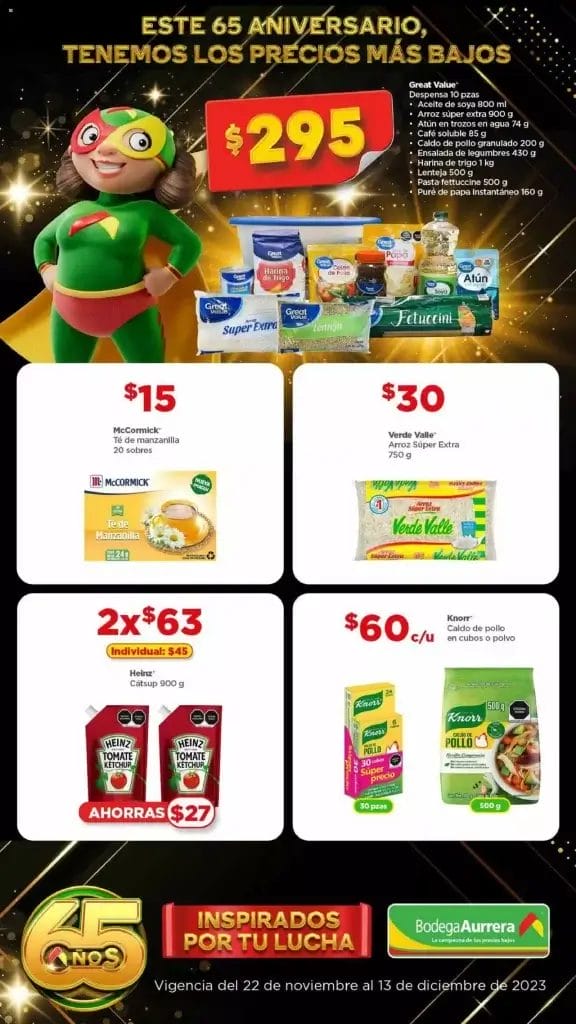 Folleto Bodega Aurrerá 65 Años Inspirados por tu Lucha al 13 de diciembre 2023 4 folleto bodega aurrera 65 anos 3