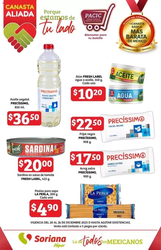 Ofertas Soriana Canasta Aliada frutas y verduras al 26 de diciembre 2023 3 ofertas canasta aliada dic 25 2