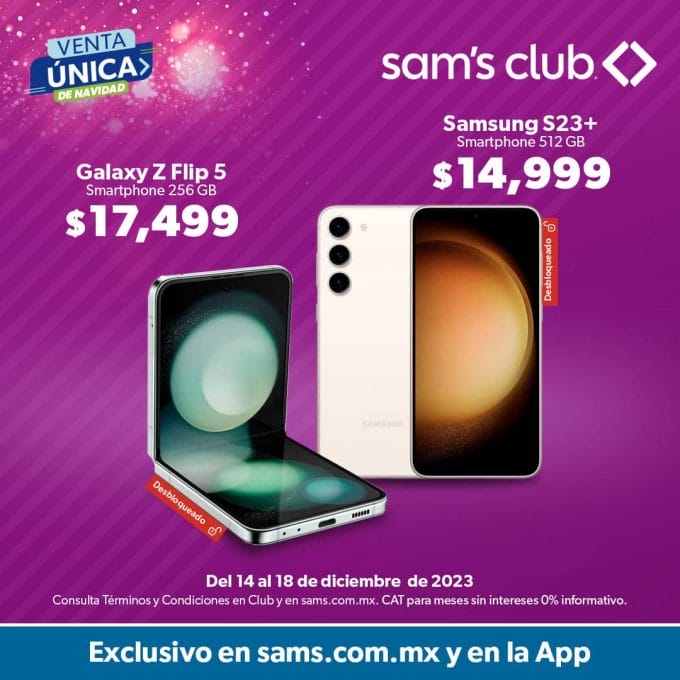 Sams Club Venta de Navidad 2023: 18 meses sin intereses + 3 de bonificación 2 sams venta navidad 2023 2