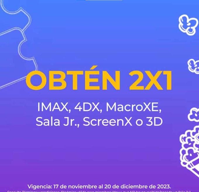 Cinépolis: 2×1 en boletos con Vips y App Wow+ 3 vips wow promo 2