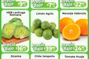 Ofertas HEB frutas y verduras del 5 al 11 de marzo 2024
