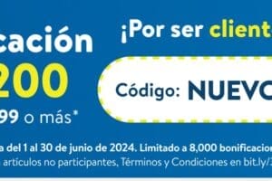 Walmart Super: Cupón $200 de descuento en compras desde $999
